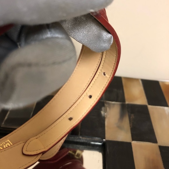 DAKS LONDON ENGLAND RED LEATHER WOMEN'S BELT $398 - Picture 6 of 8